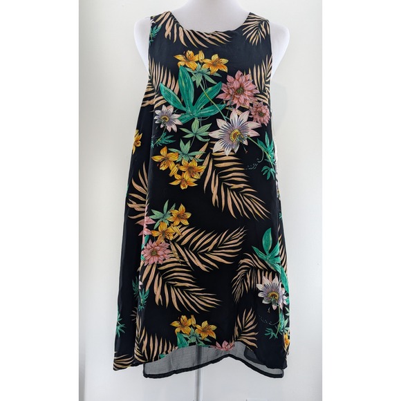 Umgee Dresses & Skirts - Umgee USA Womens Tropical Floral Sleeveless Shift Mini Dress Black C0897 Medium